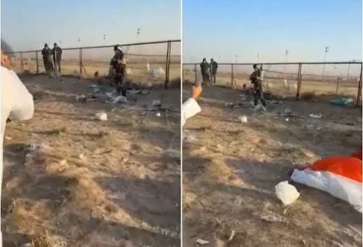 كويتيون يوثقون بهواتفهم لحظة هبوط قائد المقاتلة الأمريكية بالمظلة.. شاهد الفيديو