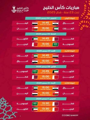 منتخب اليمن الأولمبي يفتتح مشواره في كأس الخليج تحت 23 سنة بمواجهة العراق