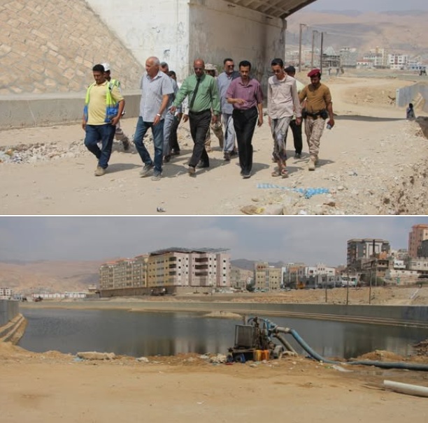 خلل في المرحلة الثانية من مشروع خور المكلا وتحرك عاجل من السلطة المحلية