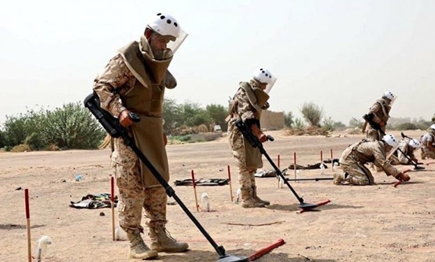 مسام السعودي ينزع أكثر من ألف لغم وذخيرة غير منفجرة في اليمن خلال أسبوع