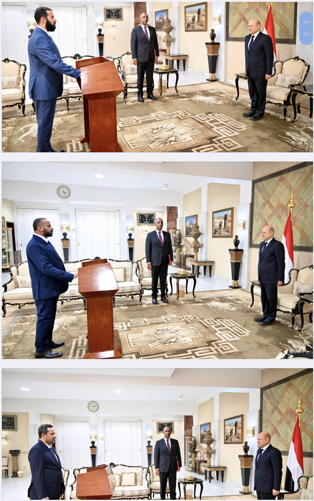 ‏محافظو لحج وأبين والضالع يؤدون اليمين الدستورية والرئيس العليمي يحدد اولوياتهم