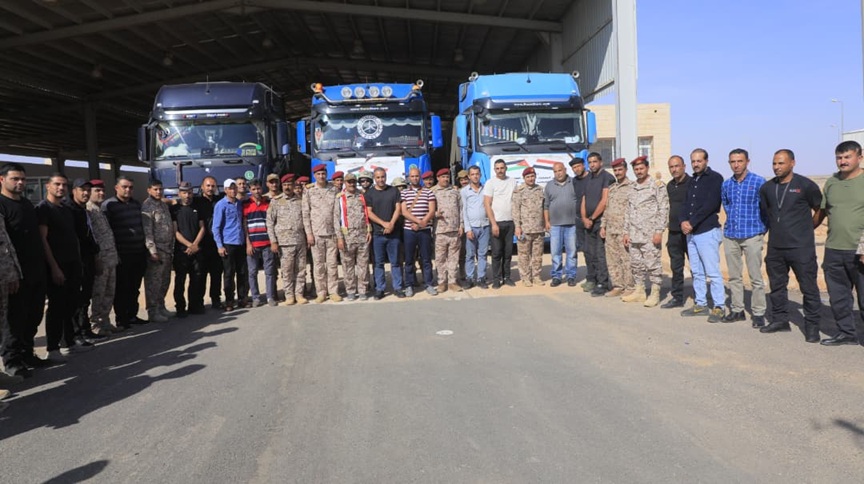 وزارة الدفاع اليمنية تستقبل قافلة مساعدات غذائية مقدّمة من القوات المسلحة الأردنية