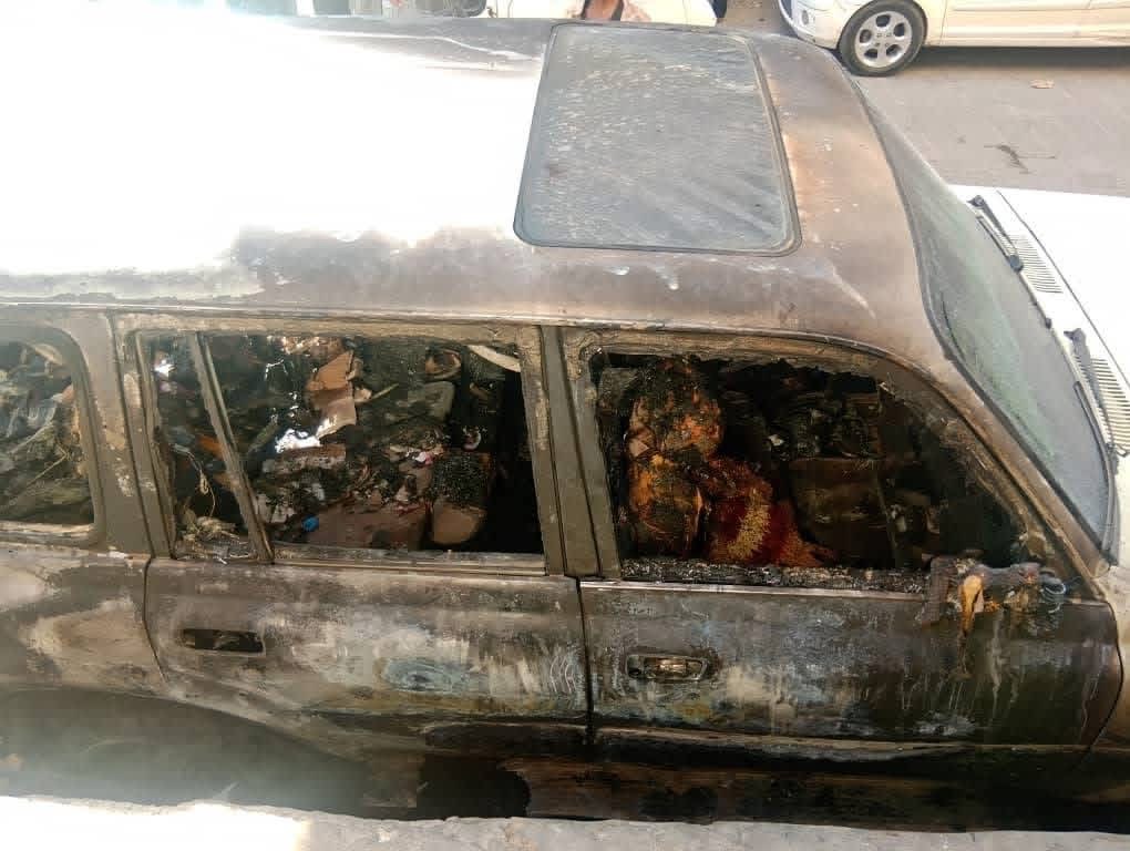 احتراق سيارة رئيس رابطة جرحى تعز في ظروف غامضة