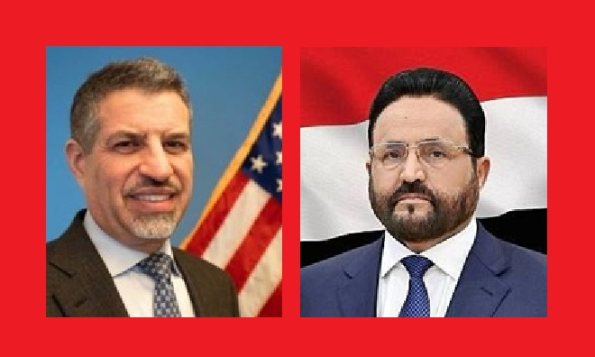 العرادة يلتقي سفير واشنطن ويدعو إلى موقف دولي حازم لدعم الحكومة وإنهاء عبث الحوثيين