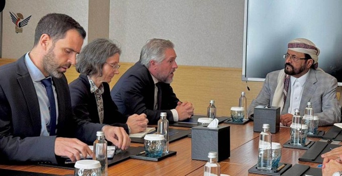 العرادة يلتقي سفير الاتحاد الأوروبي ويدعو إلى تحرك دولي عاجل لردع الحوثيين