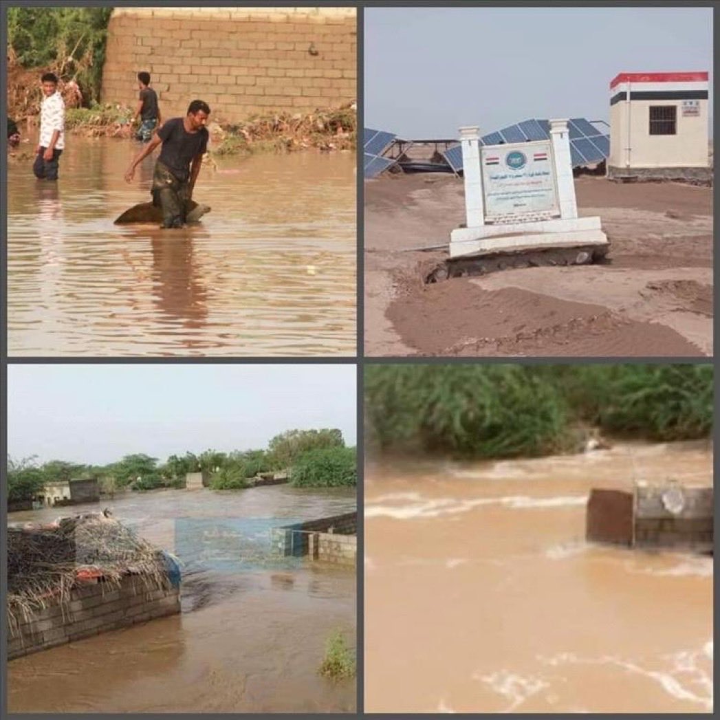 مقتل 10 أشخاص في سيول عارمة ضربت غرب تعز باليمن