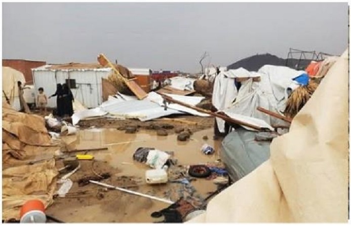 الأمطار والسيول في مأرب تتسبب بتضرر أكثر من 2,000 أسرة نازحة